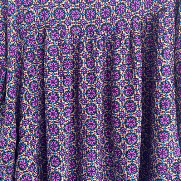 Avenue Blouse Shirt ~ Sz 18/20 ~ Batwing Sleeve ~ Blue, Brown, Pink - Picture 4 of 4